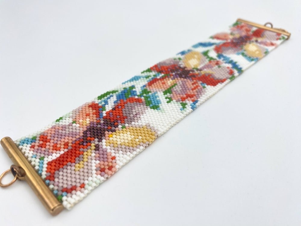 Exclusive soft handmade bracelet from beads crafted in Peyote stitch style. Design by Joan Theodore - Ornamentico shop
