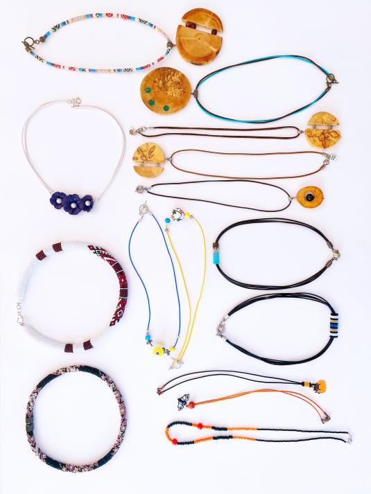 Handmade pendants crafted from wood, Japanese beads, natural stones, and wood - Ornamentico shop