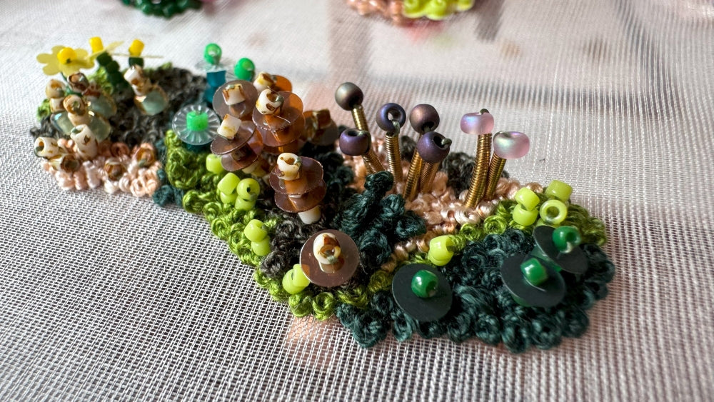Moss wooden pendant during the making process