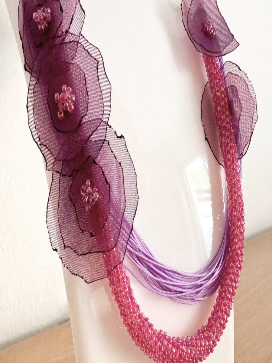 Handmade floral necklace "Floral Fantasy" - Ornamentico shop