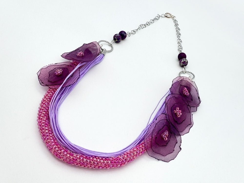 Handmade floral necklace "Floral Fantasy" - Ornamentico shop