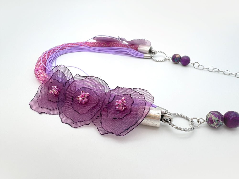 Handmade floral necklace "Floral Fantasy" - Ornamentico shop