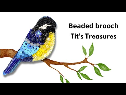 This beautiful handmade brooch features a colorful depiction of a Great Tit - Ornamentico shop