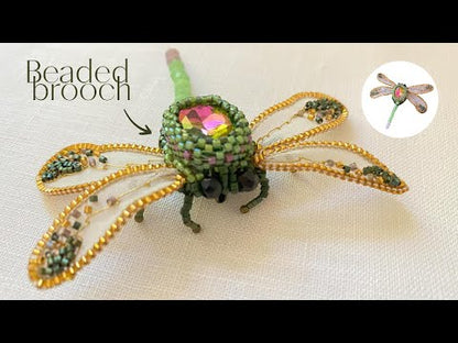Handmade brooch "Sparkling Dragonfly" - Ornamentico shop