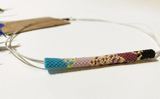 This necklace from Japanese beads Miyuki is hand made using Peyote technique | Ornamentico shop