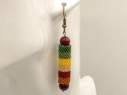 Handmade earrings from beads and jasper "Indian Summer" - Ornamentico group