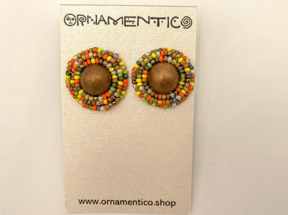 Handmade earrings from beads "Sunny Autumn" - Ornamentico shop