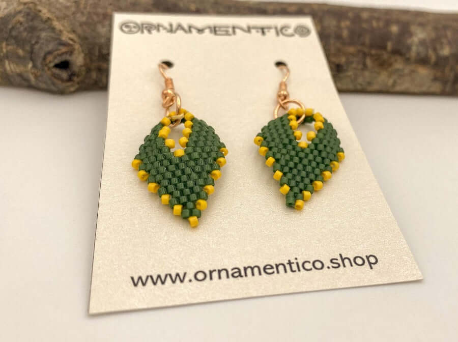 Handmade earrings from beads Miyuki from "Leaf fall" collection - Ornamentico shop