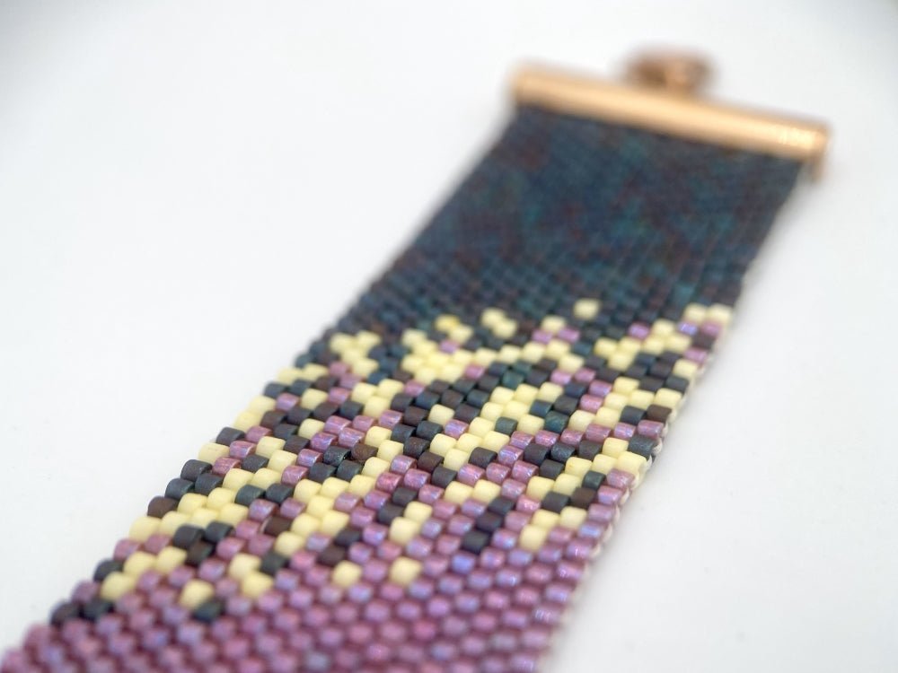 Bracelet from beads Miyuki is crafted using Peyote technique. "Tokyo Lights" collection - Ornamentico shop