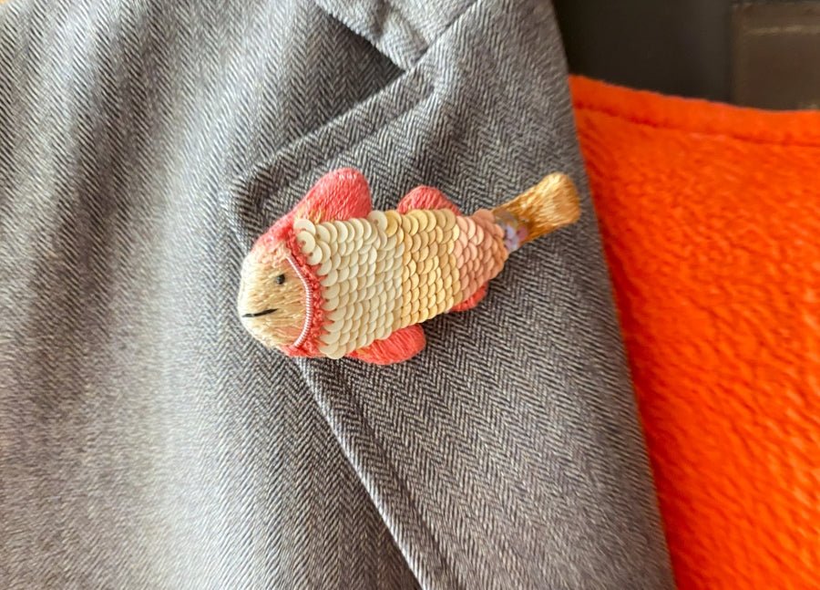 Handmade brooch "Jolly Fish" - Ornamentico shop