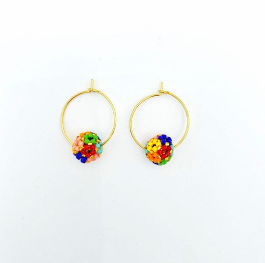 Handmade earrings "Creole flowerbed" from the Miyuki beads - Ornamentico shop