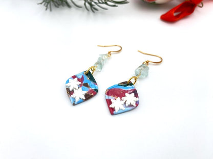 Handmade earrings crafted from polymer clay mixed specially for Holiday Season - Ornamentico shop