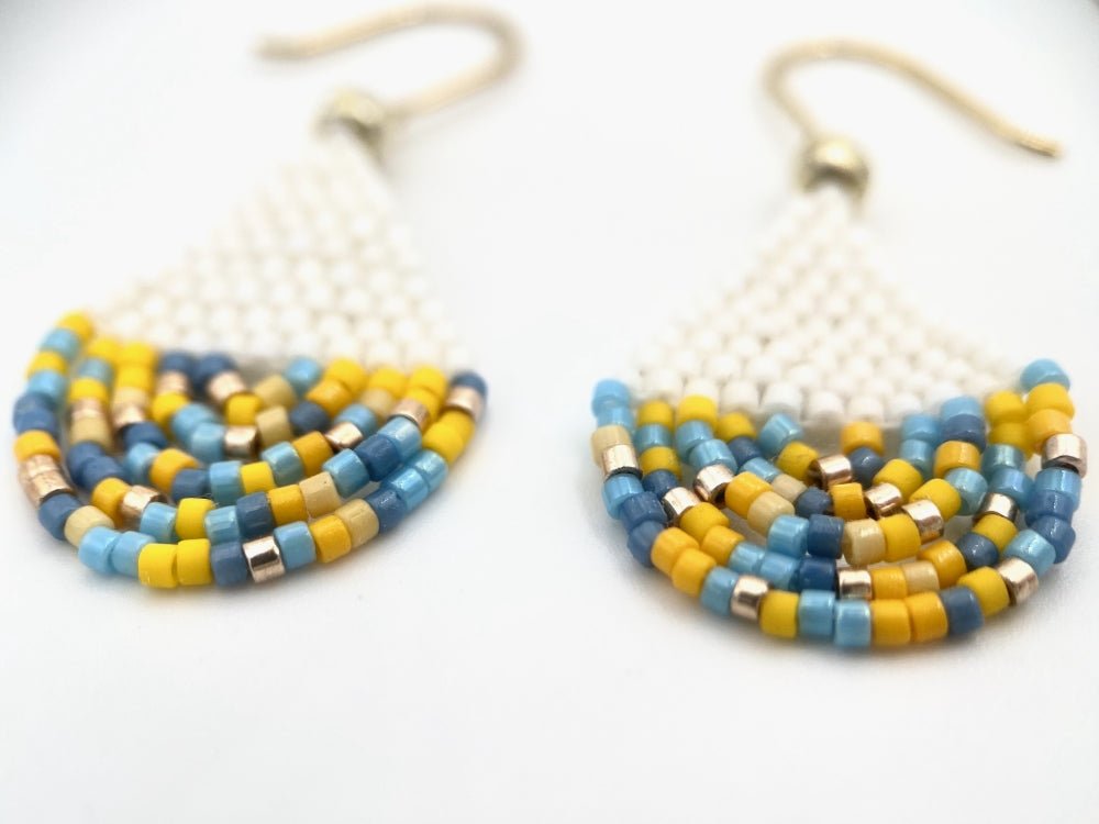 Handmade earrings from beads made in chandelier style. Crafted from Miyuki beads - Ornamentico shop