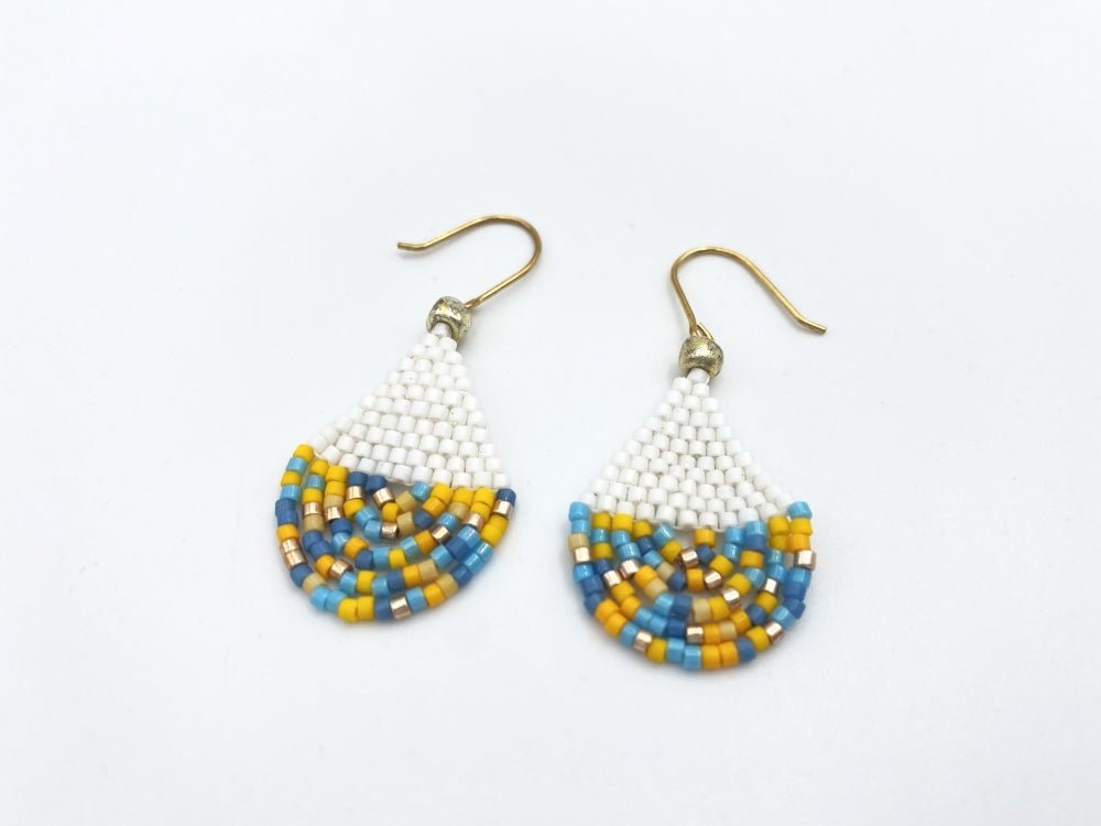Handmade earrings from beads made in chandelier style. Crafted from Miyuki beads - Ornamentico shop