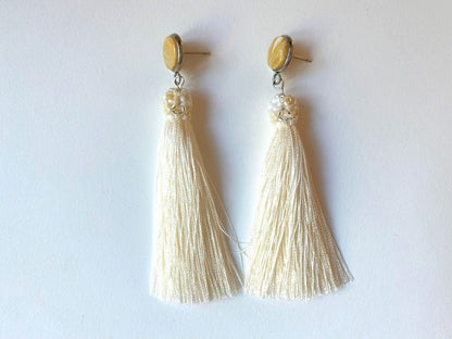 Handmade earrings made with beads, tassels and polymer clay - Ornamentico shop
