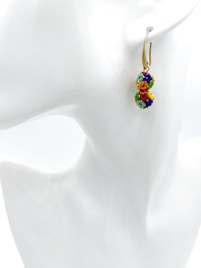 Minimalistic colorful and elegant handmade earrings from Miyuki beads - Ornamentico shop