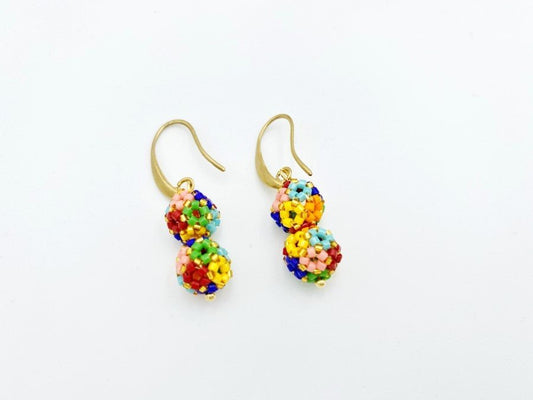 Minimalistic colorful and elegant handmade earrings from Miyuki beads - Ornamentico shop