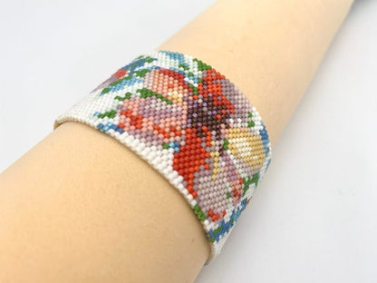 Exclusive soft handmade bracelet from beads crafted in Peyote stitch style. Design by Joan Theodore - Ornamentico shop
